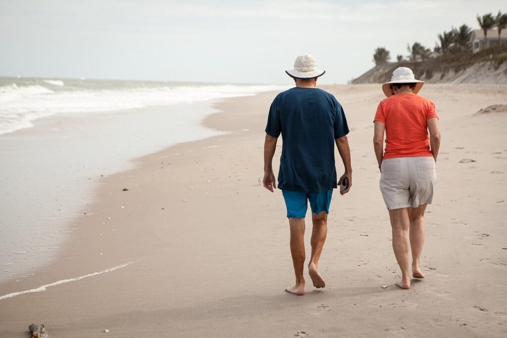 old, elderly, beach, walk, relax, retirement, senior, couple, vacation, holiday, sea, sand, nature, brown beach, brown sea, brown relax, brown walking, brown elderly, brown sand